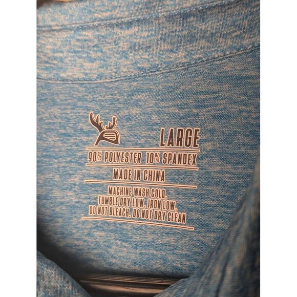 Golf Moose Men's Large Short Sleeve Performance Polo Blue Casual‎ Preppy - Picture 5 of 6